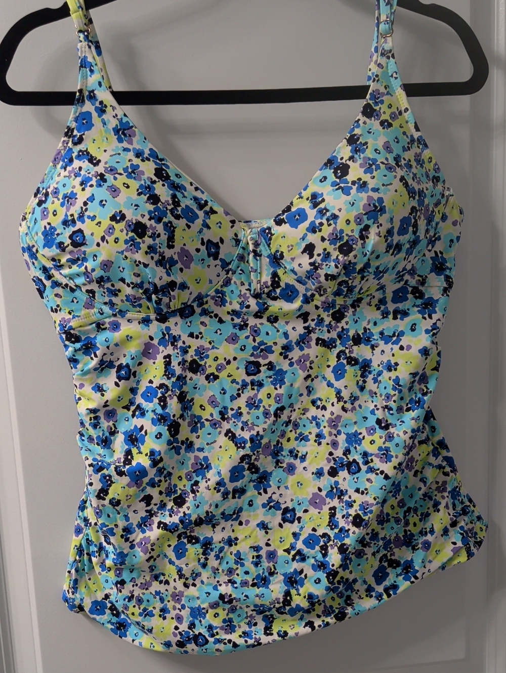 Anne Cole Floral Adjustable Blue & Lime Camisole